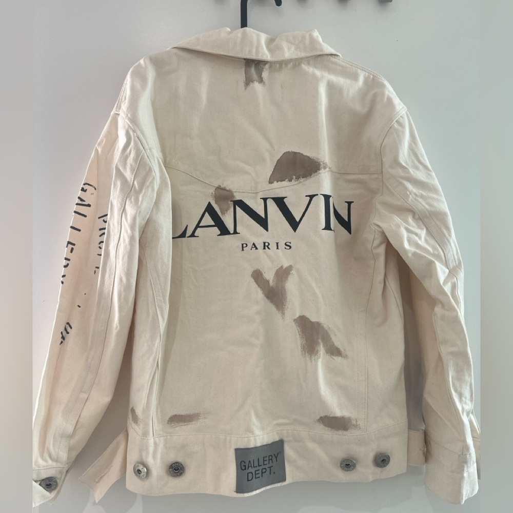 Lanvin Cream Jacket with Graphic Details